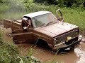 MUD TRUCKS HUGE CHEVY 4X4 on TRACTOR TIRES GETS STUCK DEEP TWICE!!