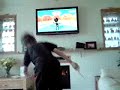 My brother trying to hula hoop on wii fit.