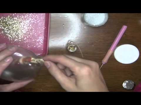 how to fill glass ornaments with glitter