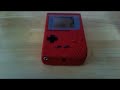 custom red gameboy dmg-01 with nes style buttons & prosound mod + a nuby light
