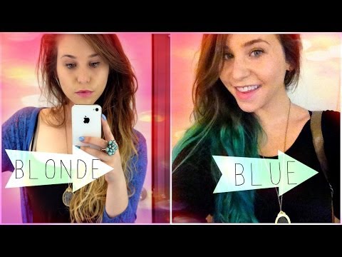 how to dye the tips of your hair blue