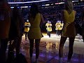 jabbawockeez spurs  lakers west finals halftime courtside