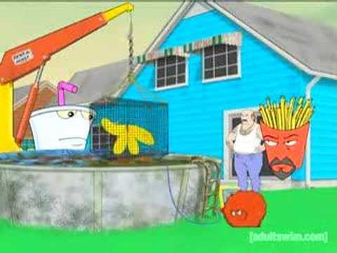 athf - Aqua Teen Hunger Force Episode 405 Frylock makes Meatwad a dog named Handbanana using Make Your Own Dog 1.0, Carl's pool water, and Shake's DNA. Handbanana