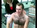 Pj gettin his chest waxed while eating a book...!