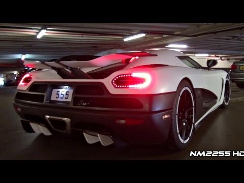 AGERA - Full HD 1080p Video By NM2255: Matte white Koenigsegg Agera R twin turbo V8 engine start up and revving, listen to its amazing sound in close parking garage!...