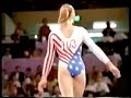 from the official film of the 1984 los angeles olympic games. mary lou retton of the usa competes in the women's all-around gymnastics. copyright 1985 bud greenspan and ioc.