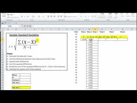 how to calculate standard deviation in excel