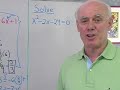 Math Help Quadratics:  Solve by Factoring