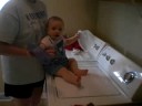 Finley dancing in the laundry room