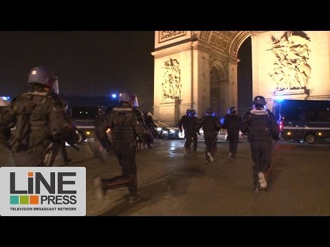 Très violents incidents Champs Elysées Paris PSG / Paris 12 mai 2013
