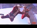 Santa and Mrs. Claus don sky-diving gear and soar 30 feet to