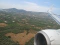 Landing at Samos Airport (SMI), Transavia. Landings are more difficult here due to the mountains and the late right turn.