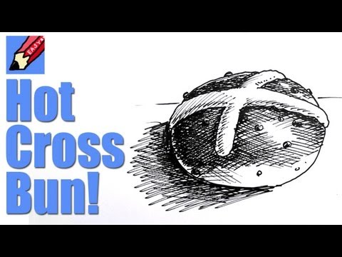 How to draw a hot cross bun real easy