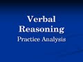 MCAT Strategy - VR: Practice Analysis
