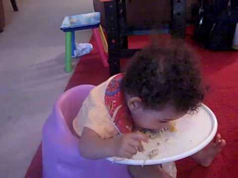 Funny baby Eating