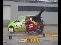 ATV crashes into car, mtorcycle rashes into car, slow motion