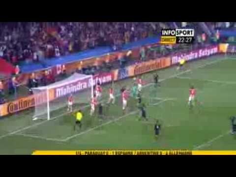 Résumé et But de D. Villa, Espagne 1   0 Paraguay  videos 