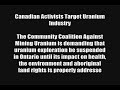 Canadian Activists Target Uranium Industry