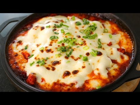 Spicy fire chicken with cheese (CHEESE BULDAK) - Maangchi