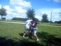 Rhonda hits Scott in the fun bag