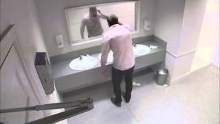 Click to View : A freakish way to discourage drunk driving. A deadman in the mirror shot