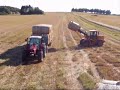 Baling and loading straw Baling and loading straw