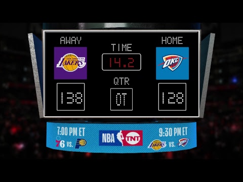 Video: LIVE Scoreboard! Lakers @ Thunder on TNT!