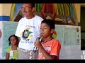 Aluno da Escola Ernesto declamando no 61º aniversário