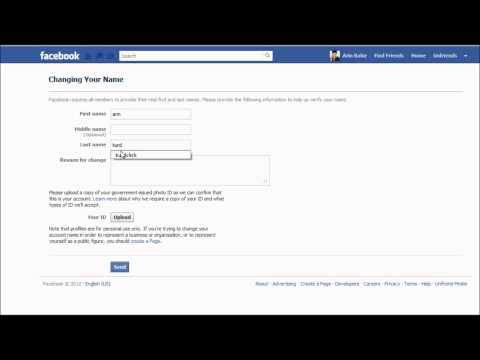 how to name change in facebook