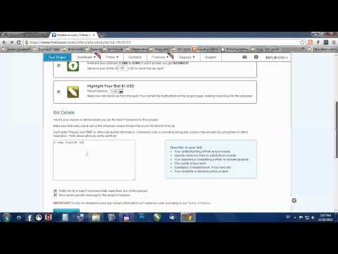 how to bid on projects in freelancer.com