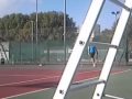 Vincenzo en pleine action sur le court d'entrainement.. JSA TENNIS Maisons Alfort et Alfortville