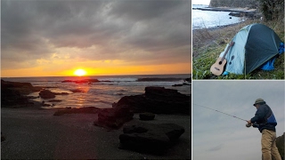 三浦半島で釣り&ソロキャンプ、早春の三戸海岸を満喫です!!
