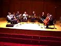 ...in rehearsal for a performance in new york city october 11th, 2007

kenneth sillito violin and leader
harvey de souza violin
paul ezergailis violin
martin burgess violin
robert smissen viola
duncan ferguson viola
stephen orton cello
john heley cello

the academy of st. martin in the fields was formed in 1959 by a group of eleven enthusiastic musicians with the aim of performing in public without a conductor. their first three recordings led to a succession of long-term contracts, and the academy quickly took their place among the most recorded ensembles in history. as the repertoire expanded from baroque to mozart, bartok and beethoven, so it became necessary for the principal violin, neville marriner, to conduct the larger orchestra.

the academy of st. martin in the fields chamber ensemble was created in 1967 to perform the larger chamber works?from quintets to octets?with players who customarily work together, instead of the usual string quartet with additional guests. drawn from the principal players of the orchestra, the chamber ensemble tours as a string octet, string sextet, and in other configurations including winds. its touring commitments are extensive, with annual visits to france, germany, and spain, and frequent tours to north and south america, australia, new zealand, and taiwan.

the ensemble's fall 2007 north american tour brings them to 10 cities, including (among others) new york, chicago, los alamos, and cedar falls, ia.

contracts with philips classics, hyperion, and chandos have led to the release of over thirty cds by the chamber ensemble.