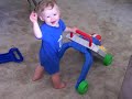 Little boy can walk and wave Little boy can walk and wave