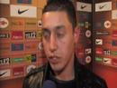 de psv'er zit bij zijn club doorgaans op de bank, bij jong oranje kwam hij weer eens een helft aan voetballen toe na een goed gesprek met de bondscoach. ryan donk proefde eindelijk weer eens het genoegen van een overwinning.