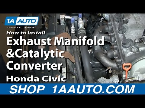 How To Install Replace Exhaust Manifold and Catalytic Converter 1996-2000 1.6L Honda Civic