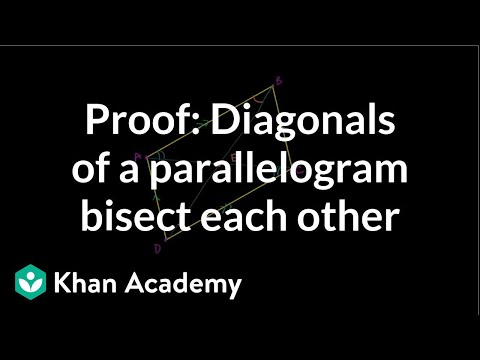 how to prove diagonals bisect each other