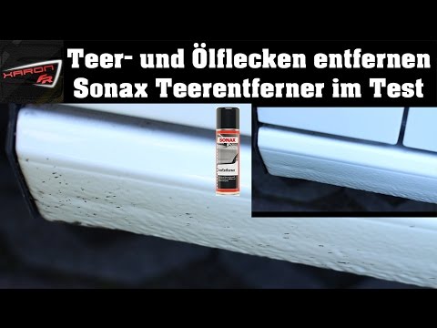 Teer und Ölflecken von Autolack entfernen Sonax Teerentferner im Test
