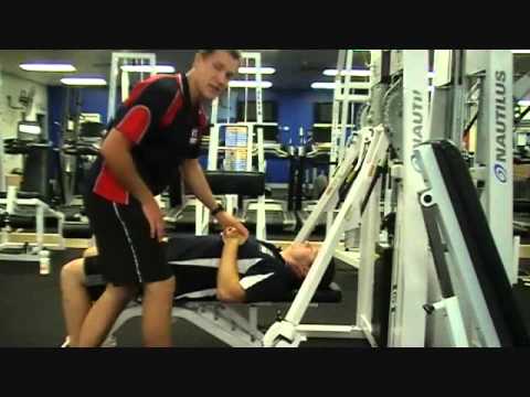 FITCollege - http://www.FitCollege.edu.au/ Today our Fit College Trainer Keagan, shows Matt how to effectively use the cable machine to conduct a chest press exercise. Wa...