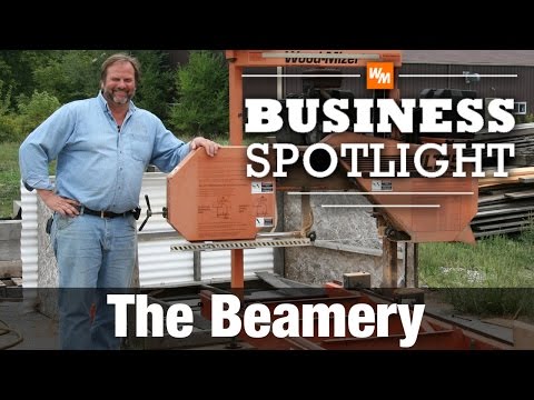 A Wood-Mizer LT15 portable sawmill makes it possible for The Beamery to saw long timber frame beams and valuable reclaimed lumber. http://www.thebeamery.com.