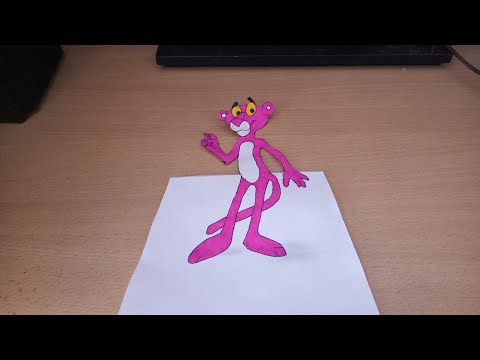 video-linktoworks-Pink panther - Official Pink panther 3D drawing step by ...