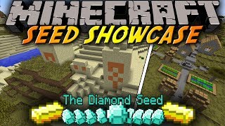 Minecraft: Seed Showcase 1.8 - 10 Diamonds in DESERT TEMPLE at SPAWN & Village in SAVANNA