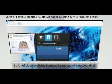 Solved! Realtek HD Audio Manager Missing - or Mic Problems - Here is the fix