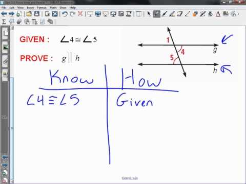 how to prove lines parallel