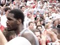 Celebration on the court after beat Wisconsin