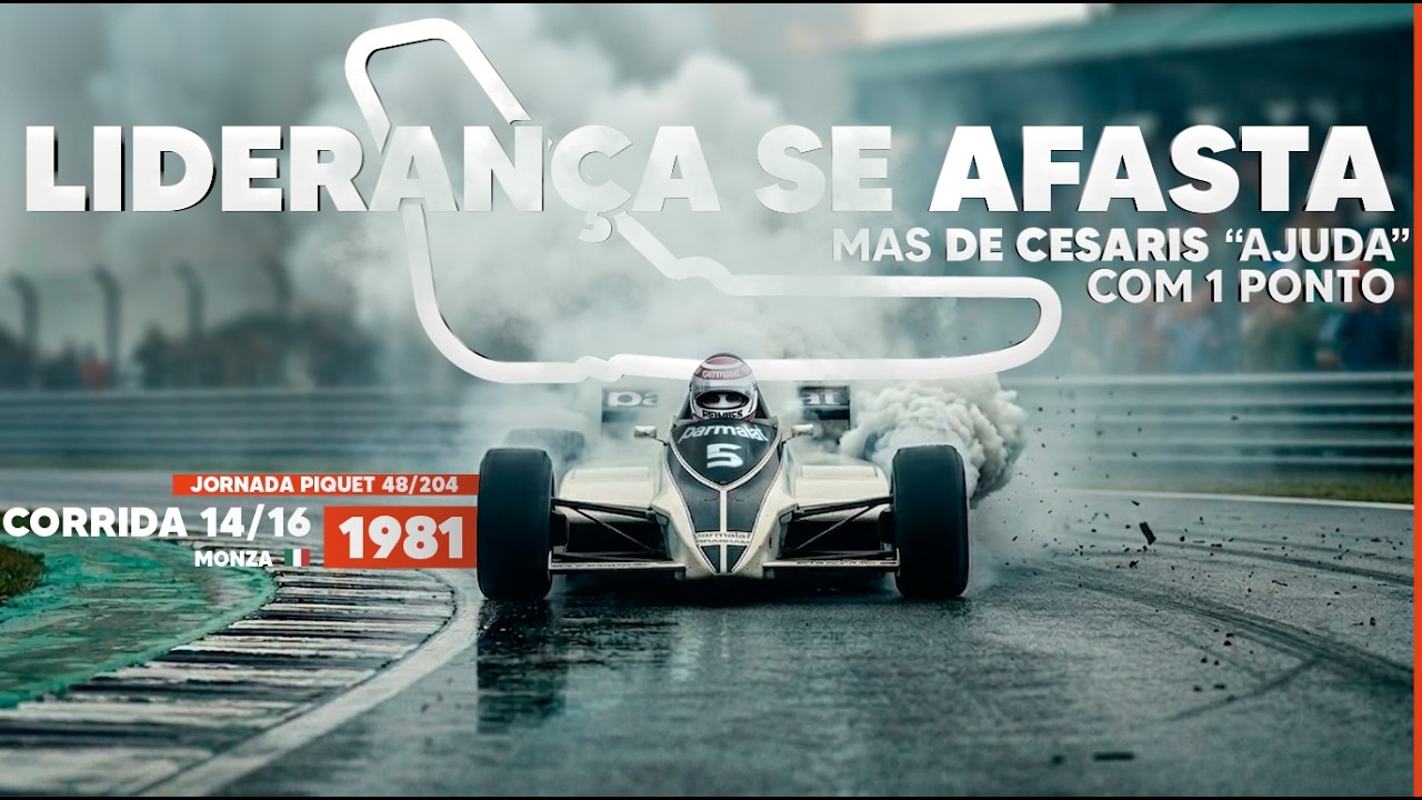 A liderança do campeonato era de PIQUET até o carro deixá-lo na mão - GP da Itália 1981