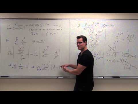 9.7 - Calculus 2 Lecture 9.7: Power Series, Calculus of Power Series, Using Ratio Test to Find Interval of Convergence.