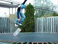 Skateboard Ramp - win a halfpipe at Railslide.com - Real Quadruple Kickflip on a trampoline!! THE ONE AND ONLY