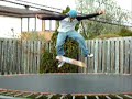 Skateboard Ramp - win a halfpipe at Railslide.com - Real Quadruple Kickflip on a trampoline!! THE ONE AND ONLY