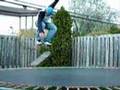 Skateboard Ramp - win a halfpipe at Railslide.com - Real Quadruple Kickflip on a trampoline!! THE ONE AND ONLY